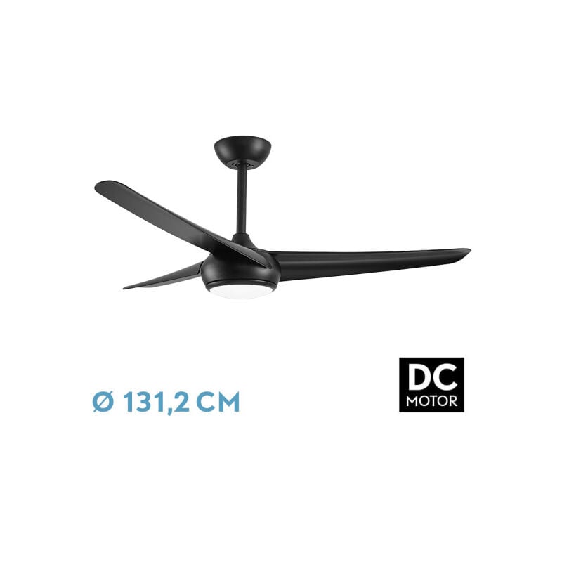 foto del prodotto ventilatore dc patras 24w nero 3aspas 6vel 3colori 131,2d 2424lm telecomando,memoria,timer