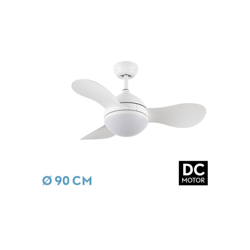 foto del prodotto ventilatore dc solido 24w white 3 stage 91d 2640lm 3000k,4000k,6500k telecomando memoria timer