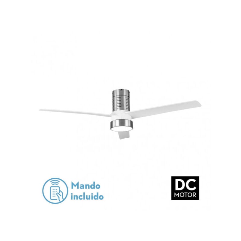 foto del prodotto ventilatore dc teo 24w 2950lm nichel 3asp bianco 32x139d 3000 4000 6000k con telecomando, memoria e timer