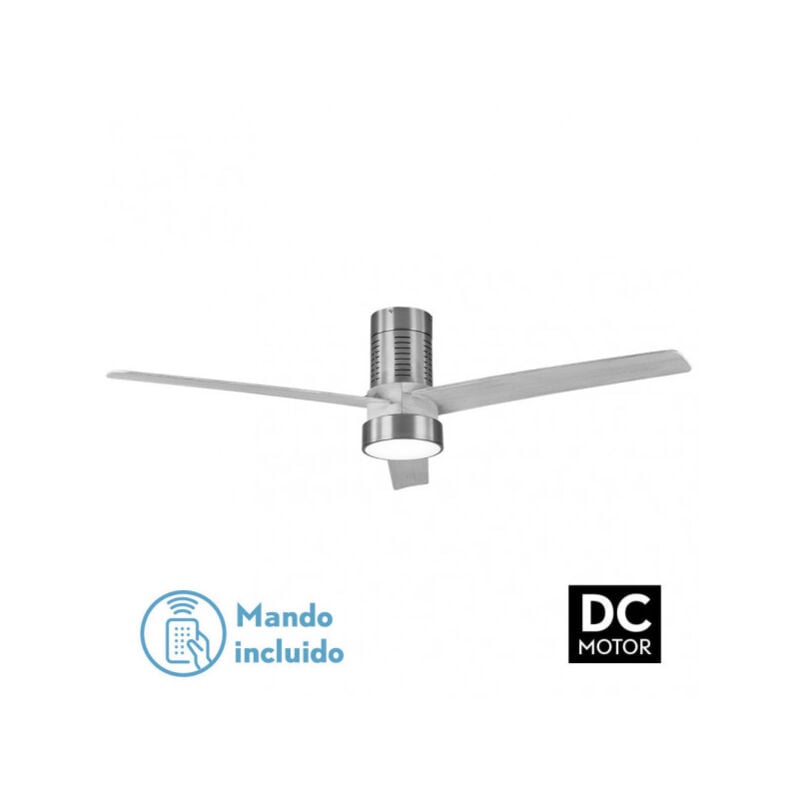 foto del prodotto ventilatore dc teo 24w 2950lm nichel 3asp grigio 32x139d 3000 4000 6000k con telecomando, memoria e timer