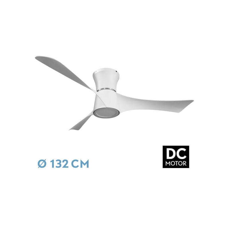 foto del prodotto ventilatore dc tianas 18w blanco 3aspas 132d dimmerabile 2250lm intensit 3000k,4000k,6000k telecomando timer memoria