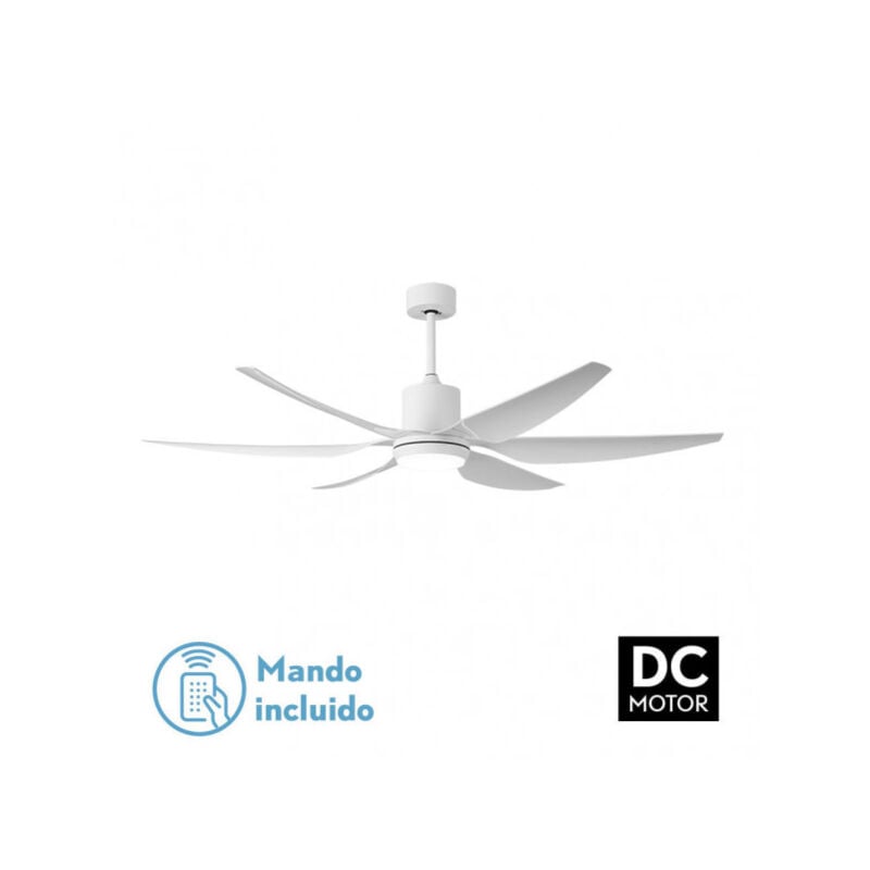 foto del prodotto ventilatore dcotto 24w 2950lm white 6 pale bianche reg.x167d 3000 4000 6000k 2 pale w remote, memory timer
