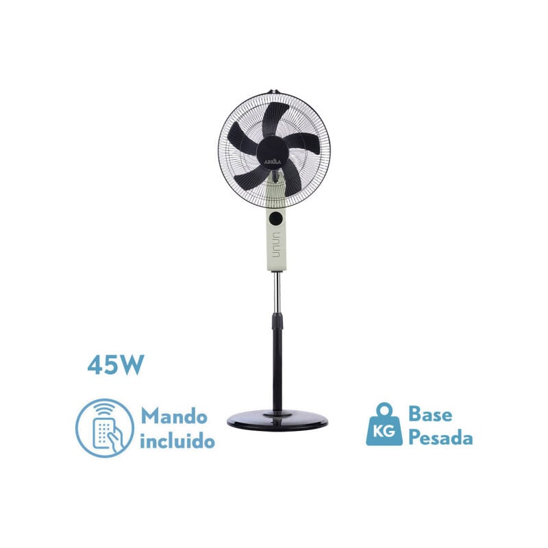 foto del prodotto ventilatore de standing circus beige nero 3vel 45w regx43x40cm oscillante 5asp.w remote e timer