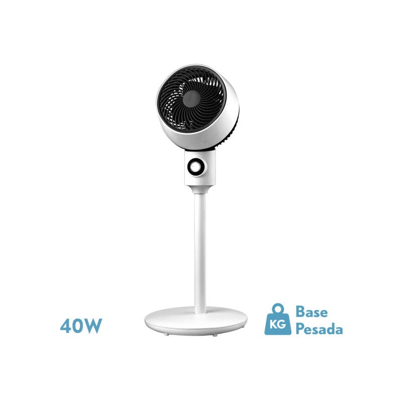 foto del prodotto ventilatore de standing ozone bianco nero 3 velocit 40w 3 pale orientabili, fisse e rotanti 86x34x34cm
