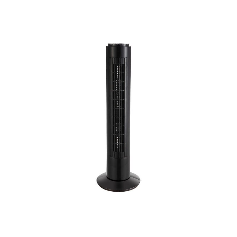 foto del prodotto ventilatore de tower picaro nero 3vel 50w w remote timer, fisso e rotante 74x22x22cm