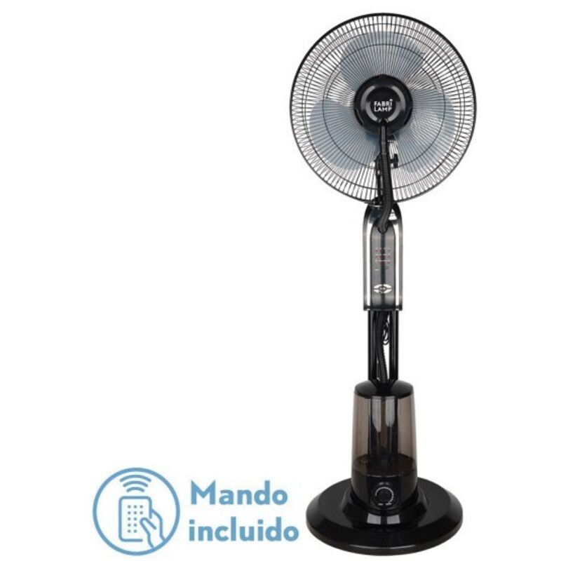 foto del prodotto ventilatore de ventilatore a piantana nero tromba 3 vel 80w serbatoio nebulizzatore de acqua 3l w/remote timer 120x45x40 cm