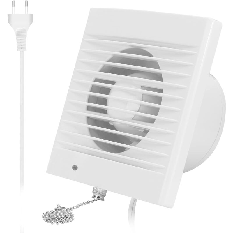 foto del prodotto ventilatore di scarico da 100 mm, 12 w, 130 m h, con valvola di non ritorno e interruttore a catena, ventilatore da finestra e da parete per cucina,
