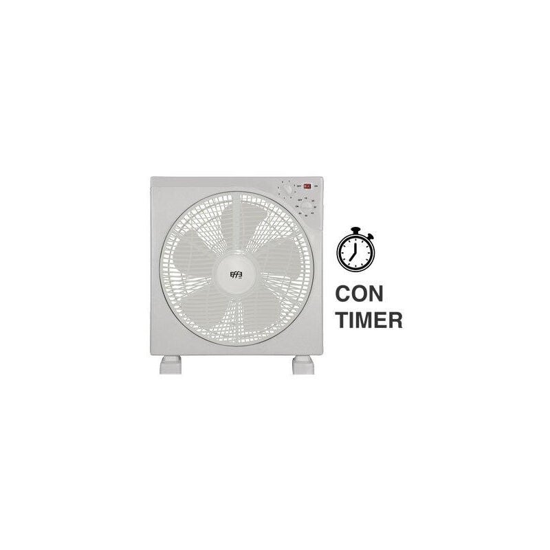 foto del prodotto ventilatore effe box 300 mm in abs bianco 5 pale a 3 velocita 45w con timer e rotazione