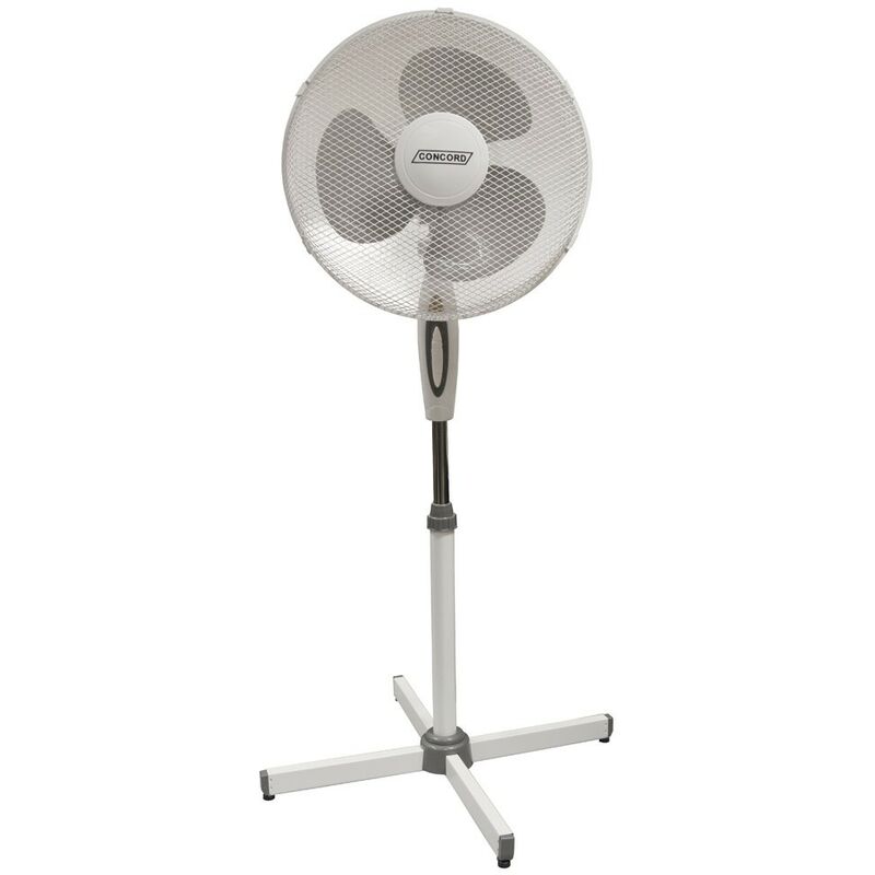 foto del prodotto ventilatore elettrico a piantana 40 cm oscillante bianco pale altezza regolabile