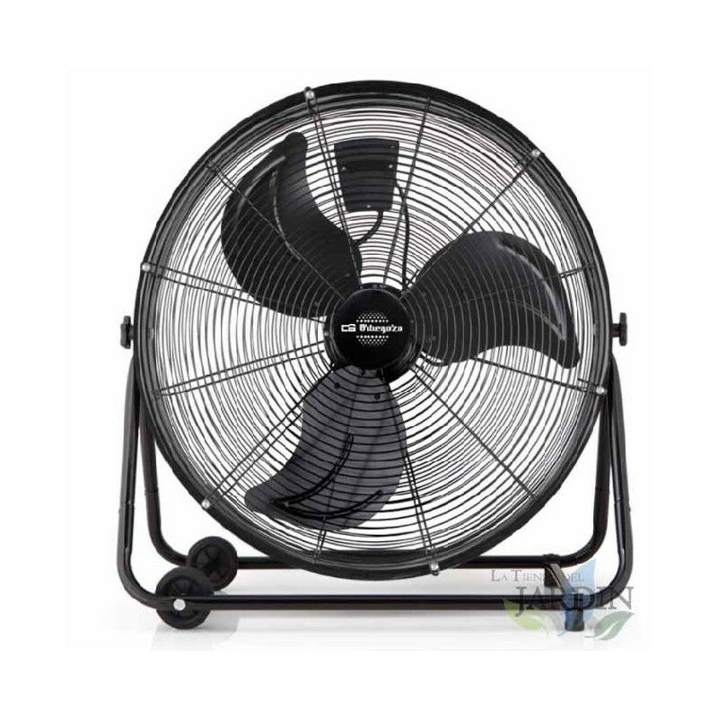 foto del prodotto ventilatore industriale orbegozo, 150 w, 3 velocità, diametro elica 60 cm, ruote per il trasporto, nero.