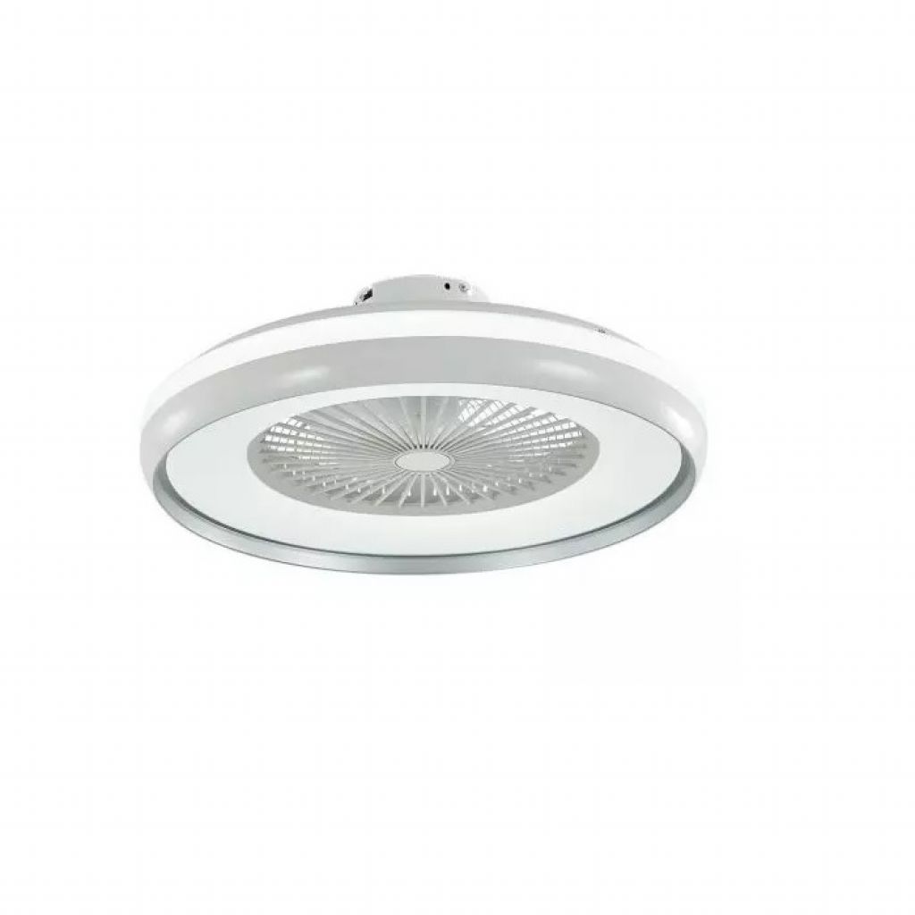 foto del prodotto ventilatore led da soffitto a scatola con motore a corrente alternata da 50w e telecomando 3in1 colore grigio