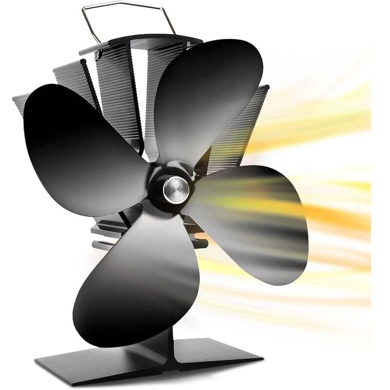 foto del prodotto ventilatore per stufa a legna alimentato a calore, 4 pale per bruciatore bruciatore a legna camino, 40 c 104 f, avvio rapido, circolazione dell aria