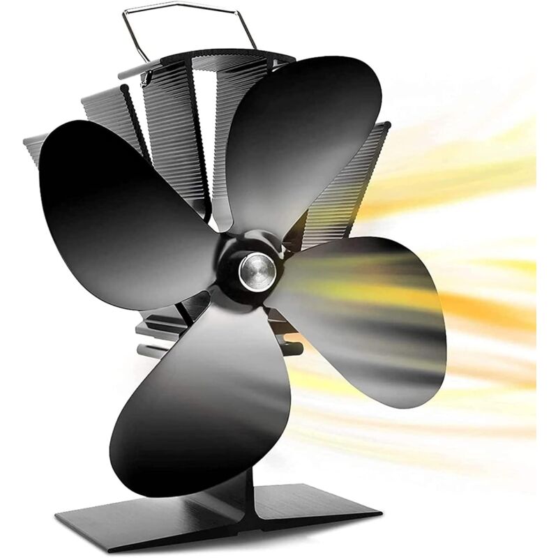 foto del prodotto ventilatore per stufa a legna alimentato a calore 4 pale per camino legna, ventola per camino 60 140 avvio rapido circolazione silenziosa