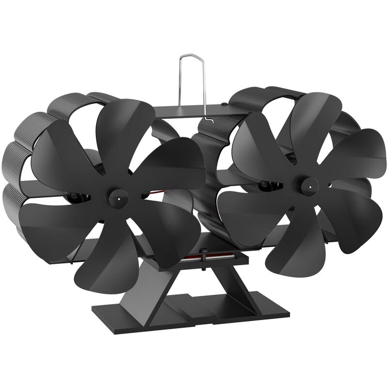 foto del prodotto ventilatore per stufa a legna camino, doppia ventola con 12 pale, 60 350 c, zero elettricit wiltec