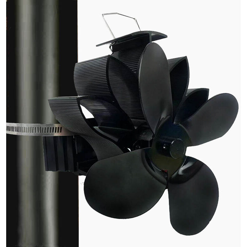 foto del prodotto ventilatore per stufa a legna, ventilatore per camino alimentato a calore, silenziatore per tubo della stufa a legna sollbry