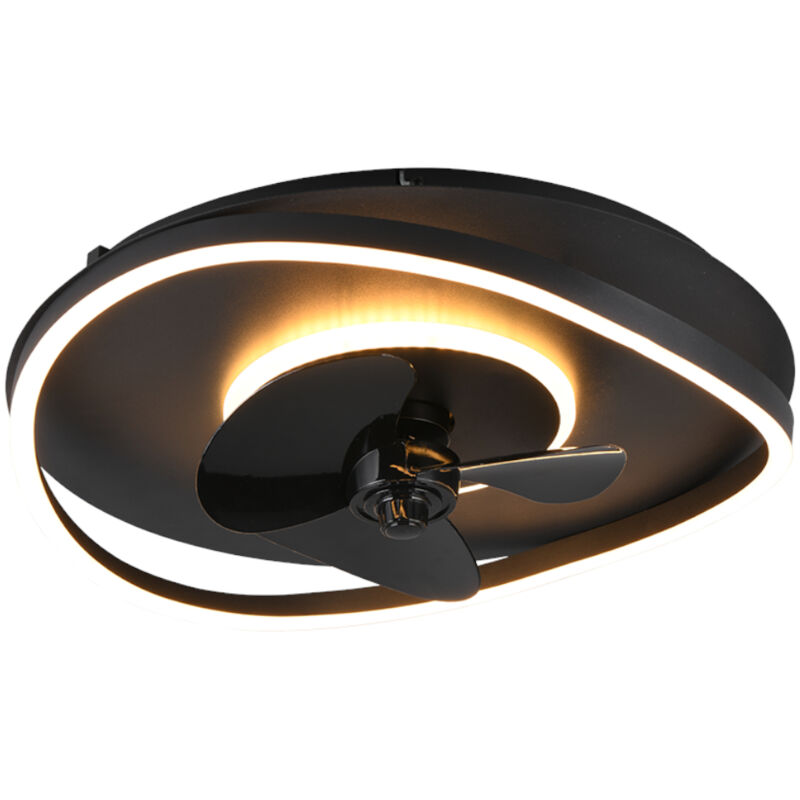 foto del prodotto ventilatore plafoniera sortland d.50cm 30w nero.