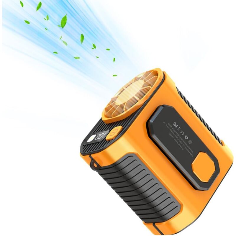 foto del prodotto ventilatore portatile da cintura, mini ventilatore da 5000 mah, turbo con durata estremamente lunga, 100 livelli di velocit del vento, ventilatore