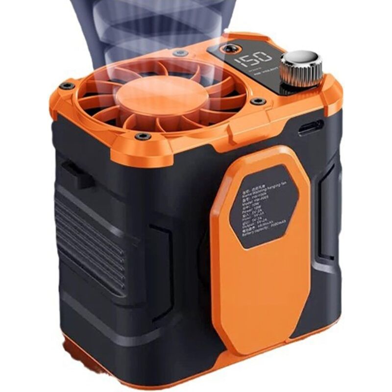 foto del prodotto ventilatore portatile da cintura, ventilatore di raffreddamento portatile ricaricabile tramite usb da 10000 mah, ventilatore da cintura portatile con