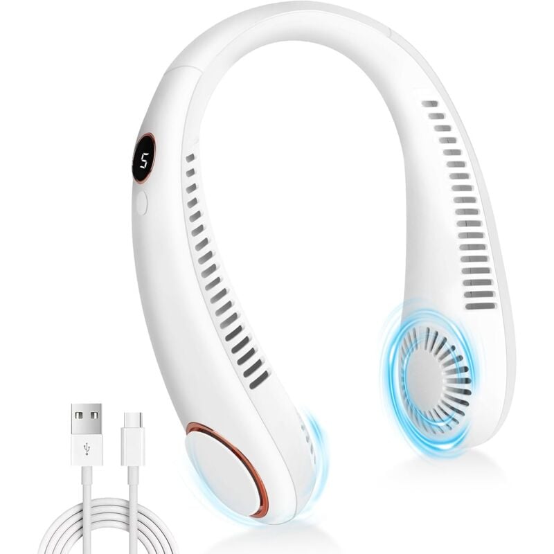 foto del prodotto ventilatore portatile da collo, ventilatore portatile da collo senza pale, 5 velocit , ventilatore da collo, ventilatore portatile per ufficio, casa,