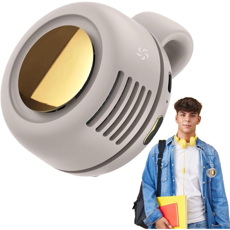 foto del prodotto ventilatore portatile silenzioso ventilatore senza fili piccolo e comodo ventilatore senza pale con clip ventilatore personale con clip senza lama
