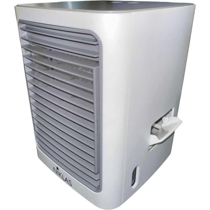 foto del prodotto ventilatore raffrescatore ad acqua cubo nebulizzatore da tavolo mini condizionatore portatile niklas icebox mini