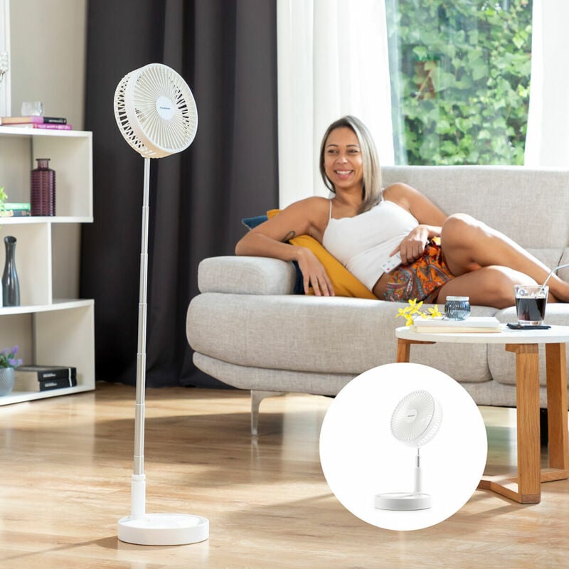 foto del prodotto ventilatore ricaricabile pieghevole 3 in 1 fandle innovagoods 7,7 7200 mah
