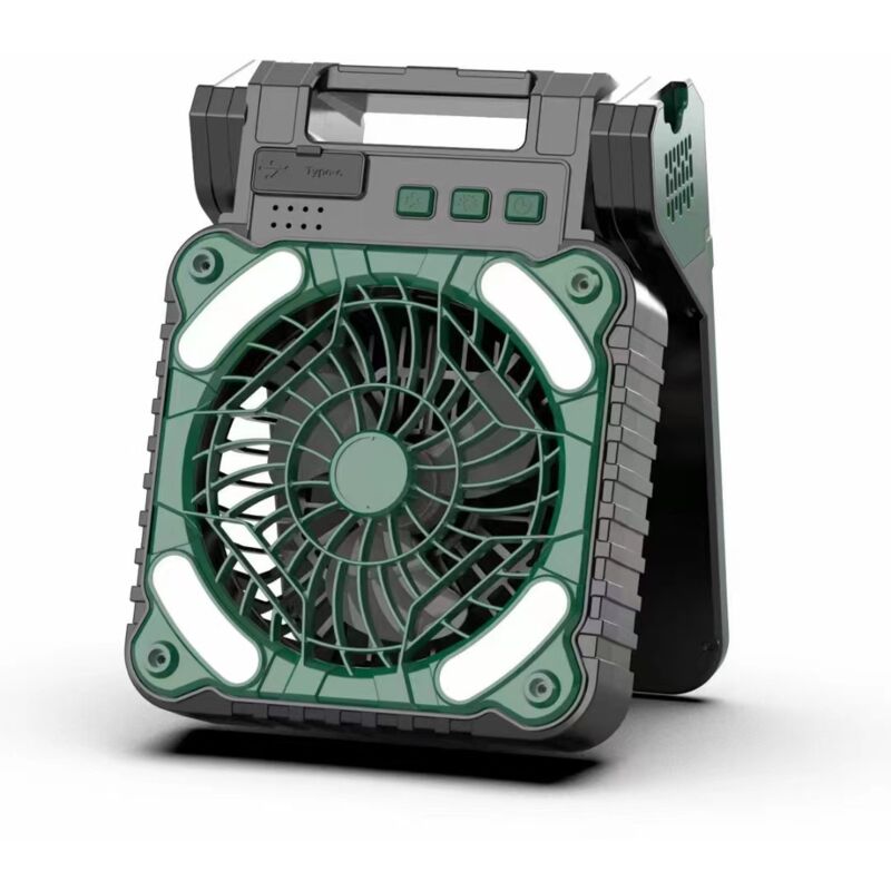 foto del prodotto ventilatore solare, ventilatore ricaricabile da 5200 mah, ventilatore da pavimento con led, timer, 4 velocit , potente ventilatore da campeggio per