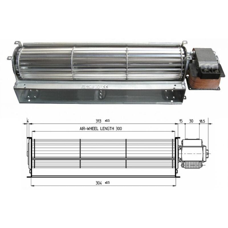 foto del prodotto ventilatore tangenziale stufa pellet tga 60 1 300 30 emmevi fergas nordica 50w
