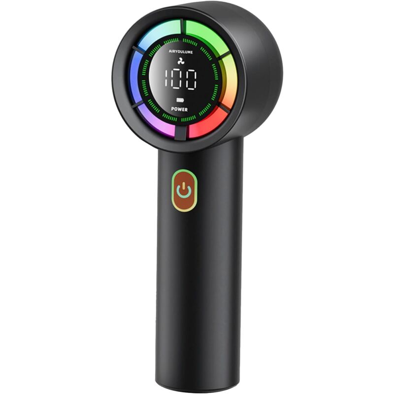 foto del prodotto ventilatore turbo portatile con display led regolabile, piccolo raffrescatore d aria ricaricabile in abs, accessori portatili per esterni per casa,