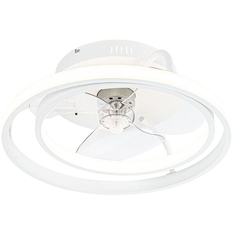 foto del prodotto ventilatori da soffitto kees design acciaio bianco tondo non sostituibile led max. 1 x 40 watt qazqa