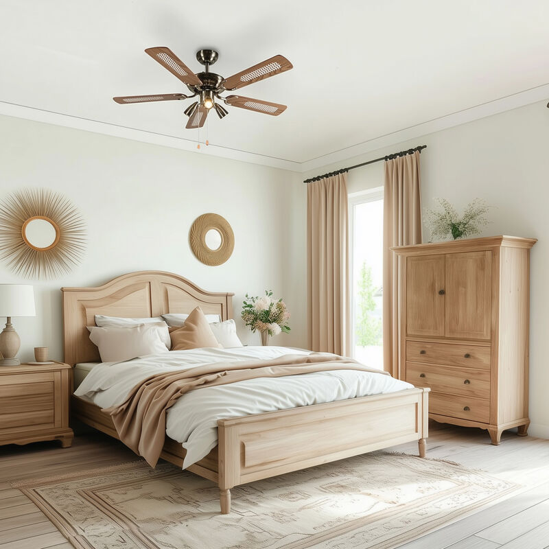 immagine 0 del prodotto ventilatori da soffitto mistral moderno legno,acciaio bronzo marrone tondo max. 3 x watt qazqa