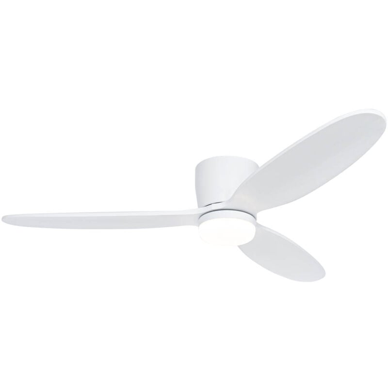 foto del prodotto ventilatori da soffitto sofio - design - legno,acciaio,plastico - bianco - tondo non sostituibile led max. 1 x 16 watt - qazqa