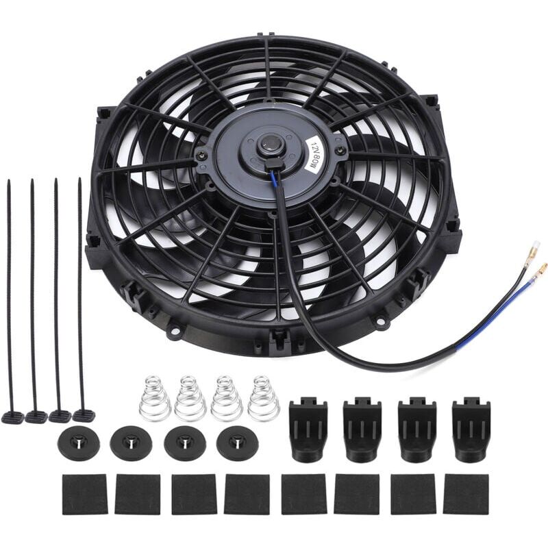foto del prodotto ventola di raffreddamento motore elettrica universale da 12 pollici sottile push pull da 12 v con kit di montaggio