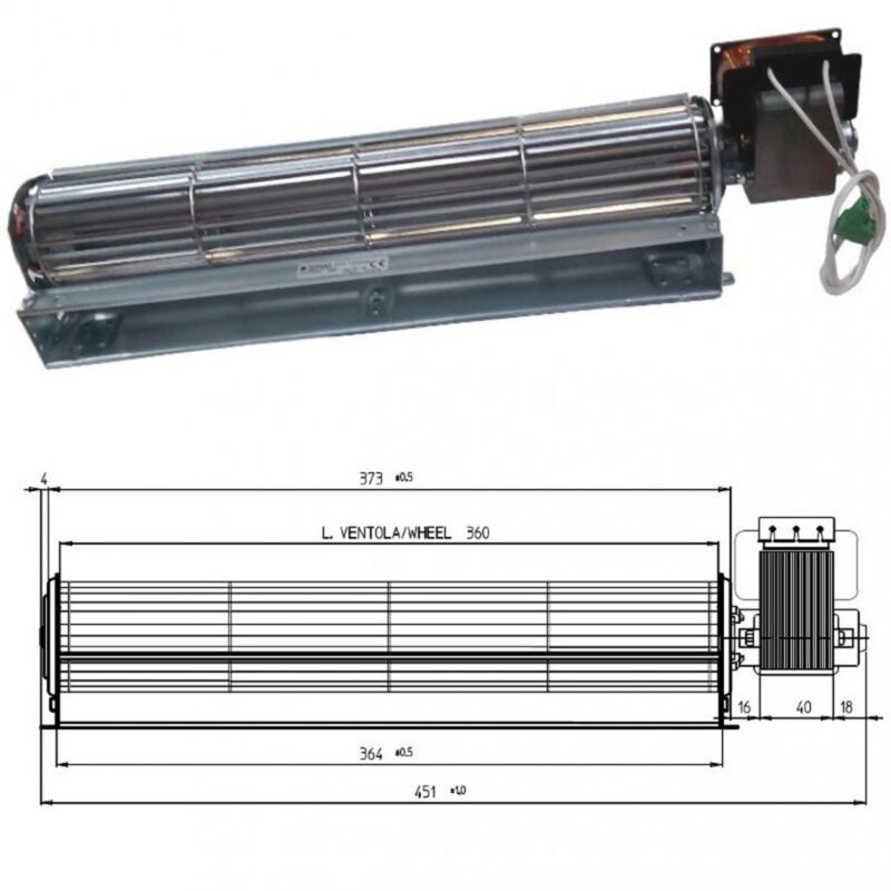 foto del prodotto ventola tangenziale aria stufa a pellet superior sveva stella tga 60 1 360 40 fe