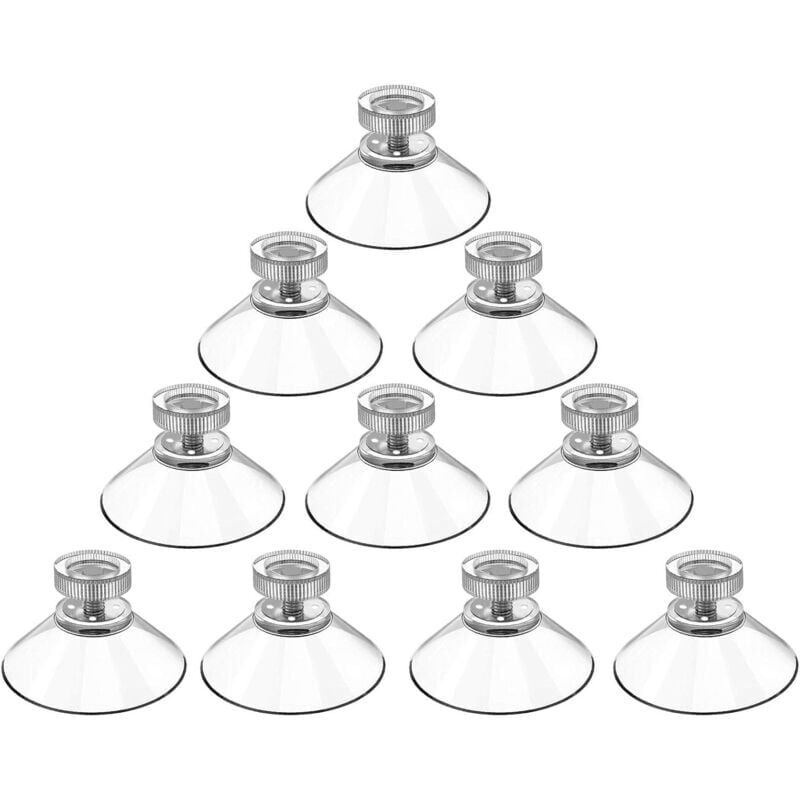 foto del prodotto ventose con filettatura con dadi zigrinati trasparenti, ventose cucina fissaggio mobili parete, ganci asciugamani bagno