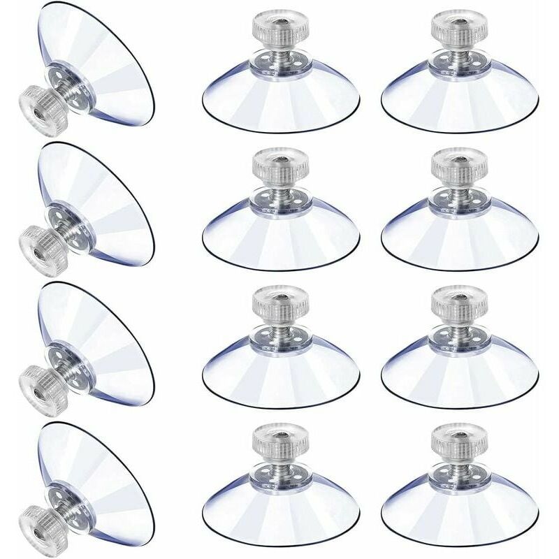 foto del prodotto ventose in plastica, trasparenti, anticollisione, gomma, vite ventosa, dado in metallo, ventosa forte, trasparente, pvc, sostituzione con dado a