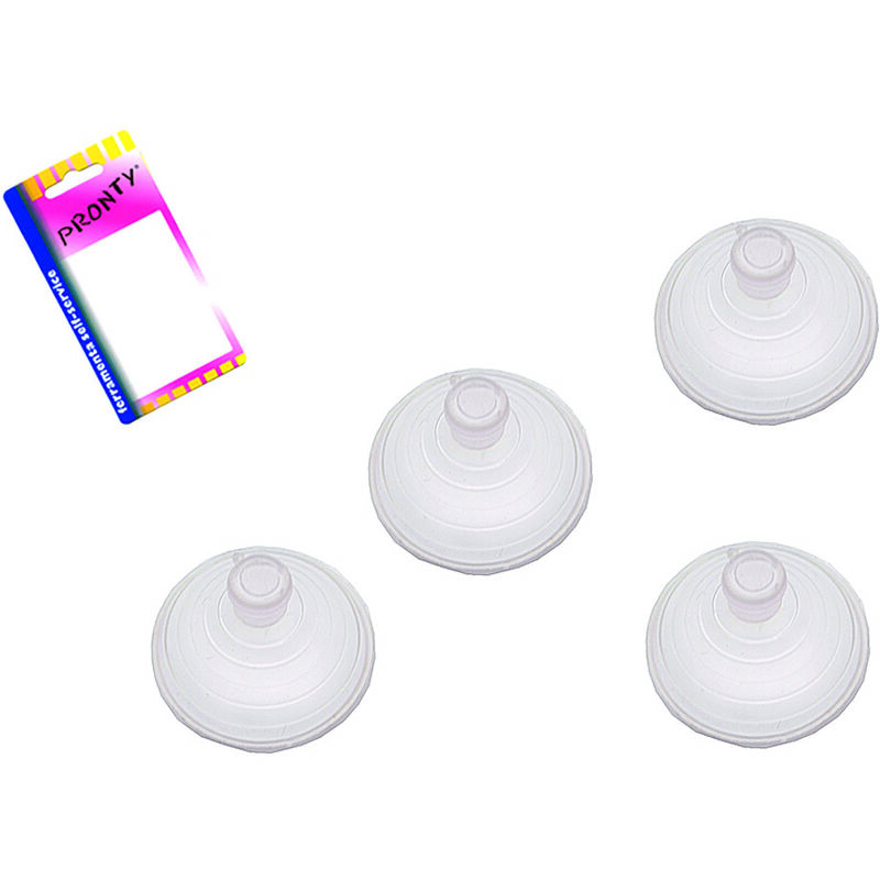 foto del prodotto ventose trasparenti senza gambo in blister mm.25, in bl.4 pz.