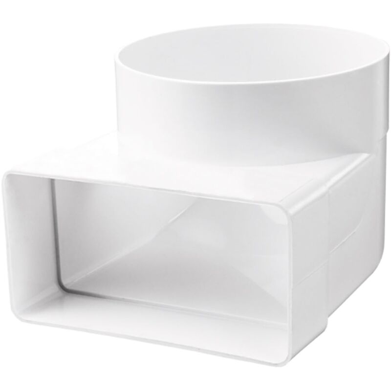 foto del prodotto vents canale di ventilazione a canale piatto, 110 x 55 mm 100 mm, canale di scarico per cappa, arco piatto, rotondo, raccordo a t, in pvc, 90 ,