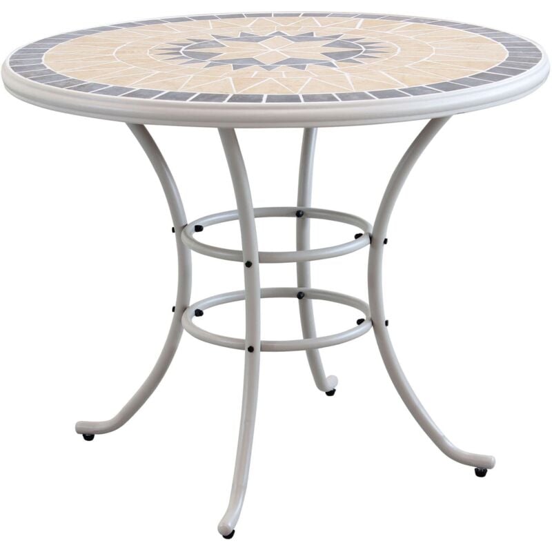 foto del prodotto ventus set tavolo in alluminio e teak 90 x 74 h con 4 sedie ventus