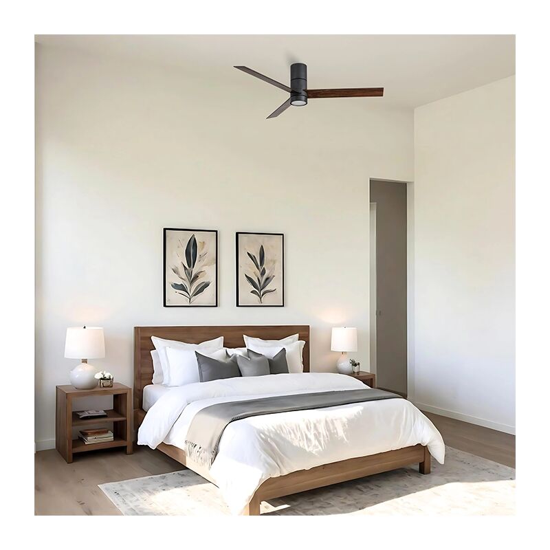 foto del prodotto ventyly hybrid ventilatore da soffitto con luce nero noce iot