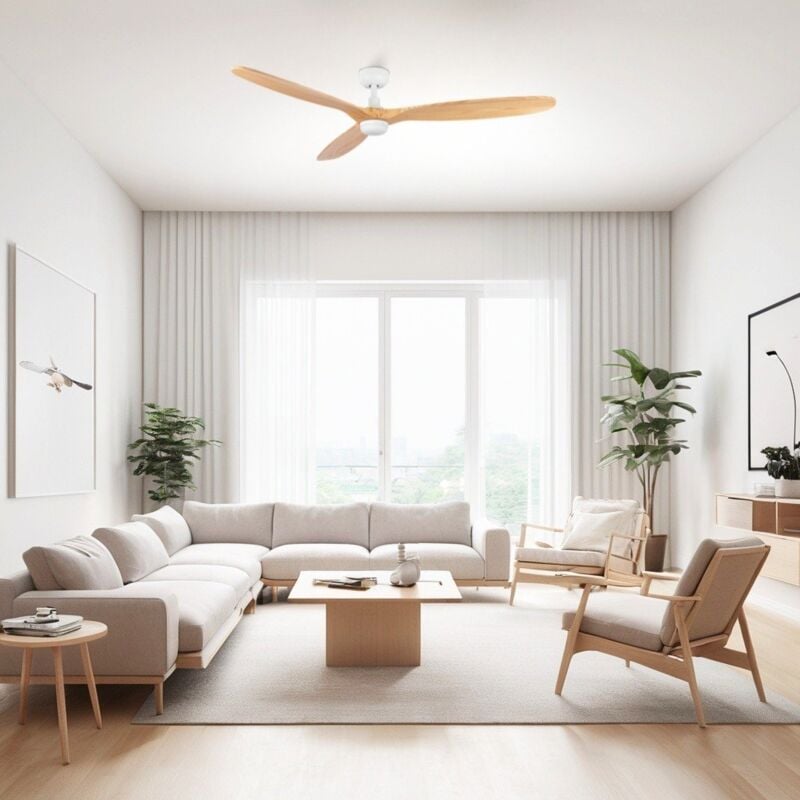 foto del prodotto ventyly rowind l ventilatore da soffitto bianco pino con luce 152 cm