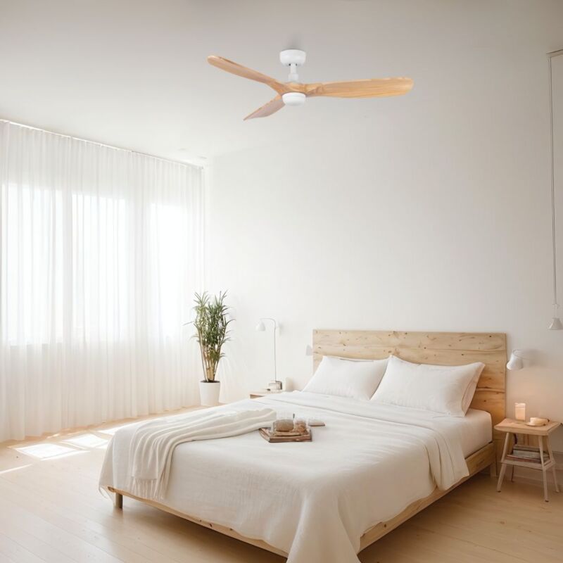 foto del prodotto ventyly rowind ventilatore da soffitto bianco pino con luce 120 cm