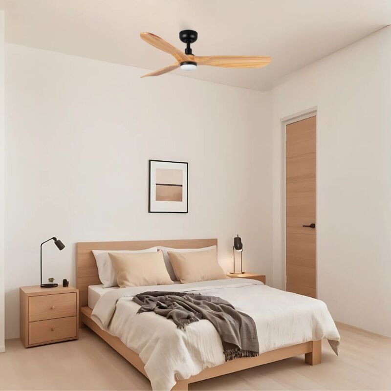 foto del prodotto ventyly rowind ventilatore da soffitto nero pino con luce 120 cm