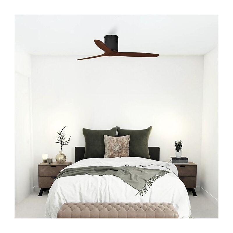 foto del prodotto ventyly ventilatore senza luce nero legno 132cm modello skyler