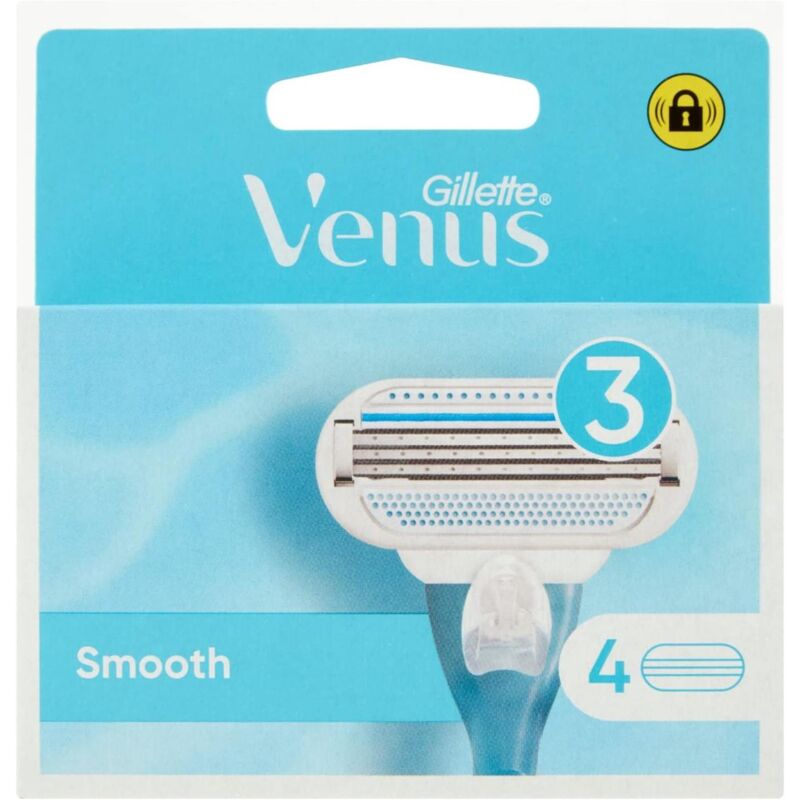 foto del prodotto venus lamette rasoi donna smooth per rasoio a 3 lame. confezione da 4 gillette