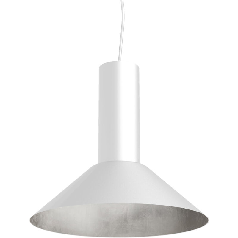 foto del prodotto vera sospensione, 1xe27, max 42w, metallo, bianco opaco foglia argento, d.25cm lumicom