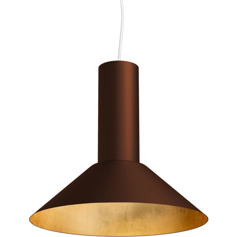 foto del prodotto vera sospensione, 1xe27, max 42w, metallo, marrone corten foglia oro, d.25cm lumicom
