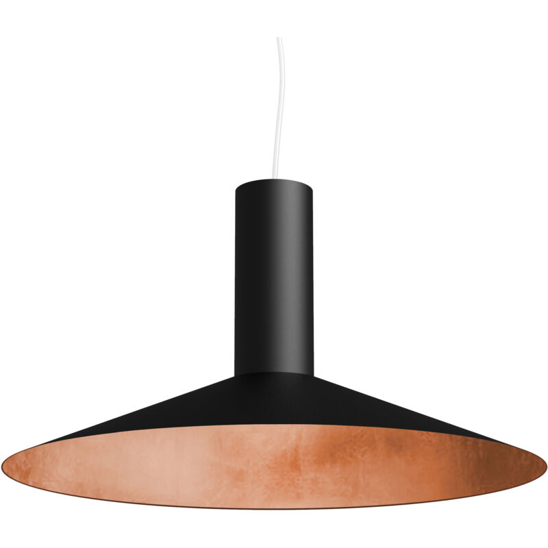 foto del prodotto vera sospensione, 1xe27, max 42w, metallo, nero opaco foglia rame, d.40cm lumicom