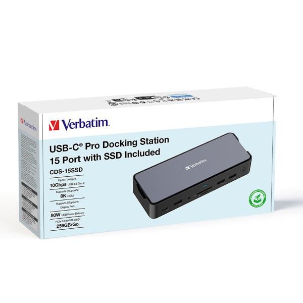 foto del prodotto verbatim cds 15ssd cablato usb 3.2 gen 1 3.1 gen 1 type c nero, grigio