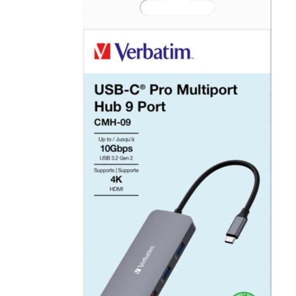 foto del prodotto verbatim cmh 09 usb tipo c 10000 mbit s argento